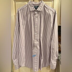 Polo Ralph Lauren Purple XL Striped Dress Shirt Estate Classic Fit